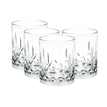 Plastic Diamond Cut Tumbler Glasses 10oz - Set of 4