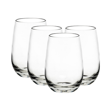 Plastic Stemless Wine Glasses 11.8oz - Set of 4